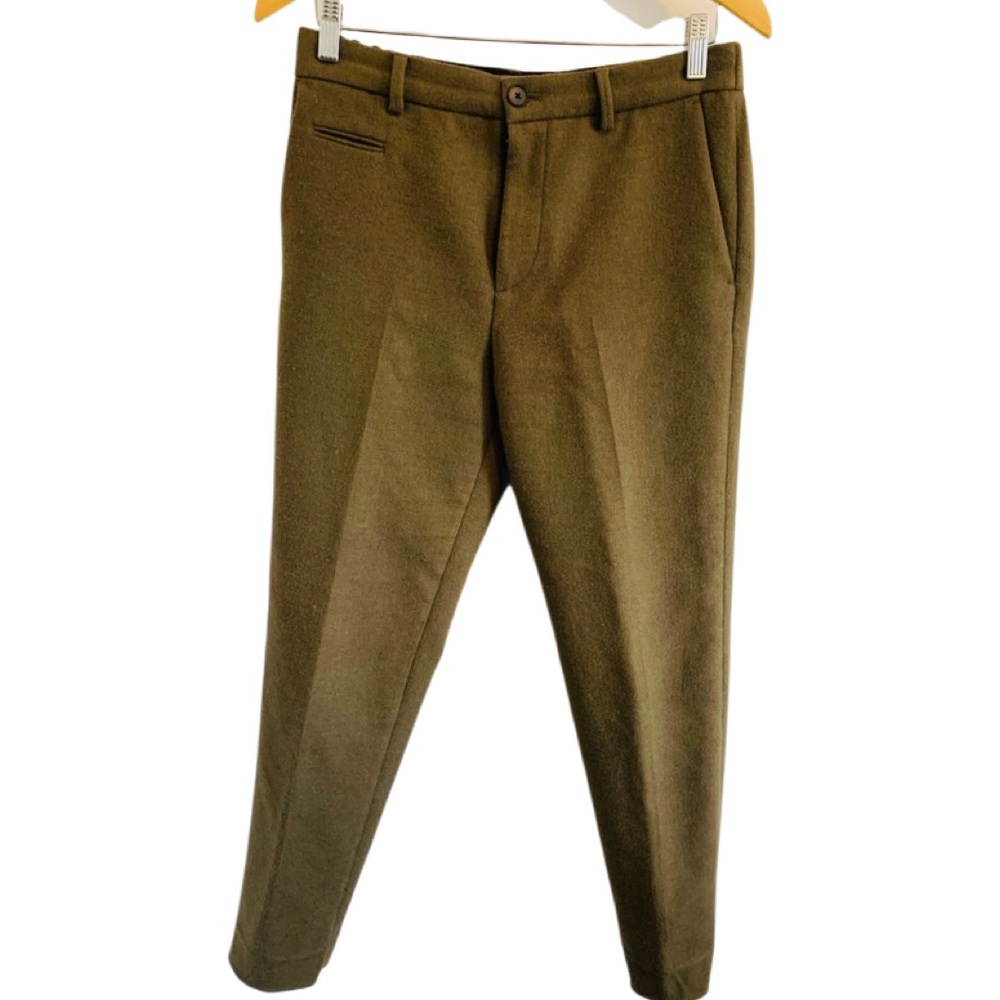 Club Monaco Khaki Chinos for Men-Wool Blend
